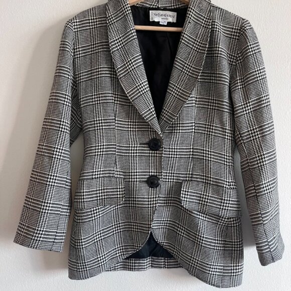 VINTAGE Yves Saint Laurent variation Blazer in Herringbone F 38 / US 6 - Picture 1 of 6